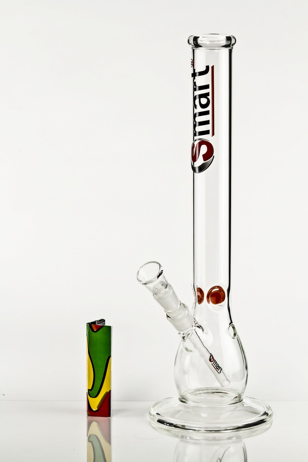  bong-discount Wasserpfeife, EIS-Bong, Glasbong, 32 cm, NS 19  (18,8mm), NS 14 (14,5mm), klar, 7 mm dickes BOROSILIKATGLAS