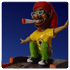 Rastafigur im  Ascher mit Drunk and Drive Text
