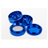 Alugrinder + Pollinator/Sieb 4tlg. D: 40mm  H: 35mm, CNC, blau