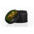 Alugrinder mit Pollinator/Sieb, H:40mm, D:50mm, Black Leaf "Weed