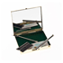 Nasen Set H: 7 x 6 x 1,5 cm Eckig Gold mit Holz im Deckel
