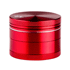 Alugrinder + Pollinator/Sieb 4tlg. D: 50mm  H: 40mm, CNC, rot