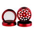 Alugrinder + Pollinator/Sieb 4tlg. D: 50mm  H: 40mm, CNC, rot