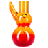 Glasbong Rasta Doppelbauch 14.5er H:22cm D:28mm