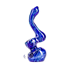 Glaspfeife farbig H:18cm Blau mit Glasverzierungen