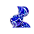 Glaspfeife farbig H:18cm Blau mit Glasverzierungen