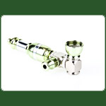 Alupfeife mit Kick 10cm - Grn/Silber