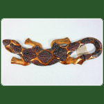 Holzgecko Gold L: 50cm aus Albesia-Holz