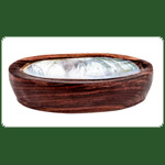 Holzschale mit Muschel 12,5 x 8,5 x 2,5cm