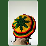 Rasta Tams Hkelmtze Bob Marley (Motiv 12 leaf)  "klein"