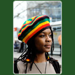 Rasta Tams Hkelmtze Bob Marley (Motiv 12 leaf)  