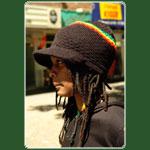 Mtze Rasta Schirmmtze Schwarz