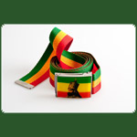 Rasta Grtel Metallschnalle  "Haile Selassie" L: 153cm " (Rot, G