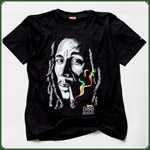 Schwarzes Bob Marley T-Shirt (trnen) "M"