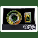 Geschenkset "Amsterdam Rasta" Benzinfeuerzeug + Aschenbecher