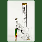 Black Leaf Glasbong mit Bauch goldener Drache mit VorkhlerICE 