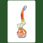 Glaspfeife farbig L:21cm Grn-Gelb/Schwarz-Blau/Orange-Blau
