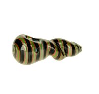 G-Spot Glaspfeife 10 cm schwarz/grun/rot gestreift Nr.31