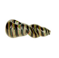 G-Spot Glaspfeife 10 cm schwarz/grun/rot gestreift Nr.31