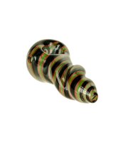 G-Spot Glaspfeife 10 cm schwarz/grun/rot gestreift Nr.31