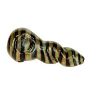 G-Spot Glaspfeife 10 cm schwarz/grun/rot gestreift Nr.31