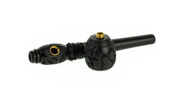 Purpfeife, Holzpfeife Kawumm Schwarz - L 12,5 cm