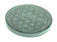 Räucherstäbchenhalter "Blume des Lebens" Speckstein - D 10 cm