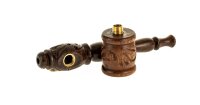 Holzpfeife/Kawumm L 10 cm - Braun