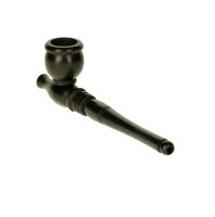 Holzpurpfeife - geschnitzt L 12,5 cm - Dunkel/Schwarz
