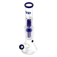 Grace Glass Glasbong 18,8er - OG Series Blue Shotgun - Baum Percolator + Bauch - H 34 cm D 55 mm WS 5