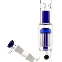 Grace Glass Glasbong 18,8er - OG Series Blue Shotgun - Baum Percolator + Bauch - H 34 cm D 55 mm WS 5