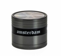 Dope Bros Pollinator Grinder - Sichtfenster & Schriftzug - Silber/Gold - D 50 mm