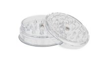 Acrylgrinder D 60 mm mit Magnet und Kräuterfach - Klar