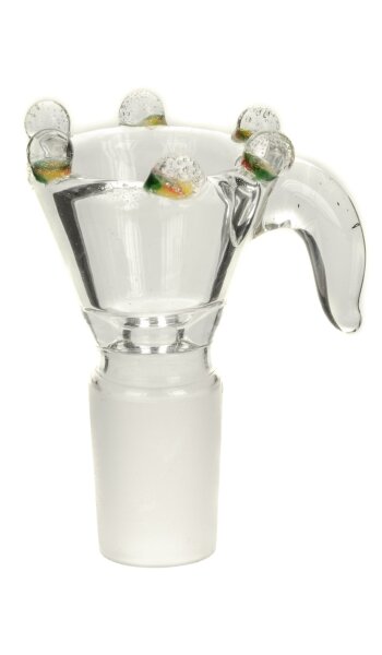 Glaskopf - Rasta Crystal - mit bunten Noppen und Henkel - 18,8er