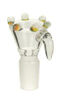Glaskopf - Rasta Crystal - mit bunten Noppen und Henkel - 18,8er