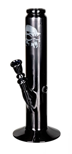 Black Artline Glasbong 18,8er - Zylinder Skull/Totenkopf - H 33 cm D 50 mm - Schwarz