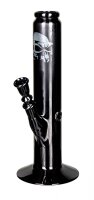 Black Artline Glasbong 18,8er - Zylinder Skull/Totenkopf - H 33 cm D 50 mm - Schwarz