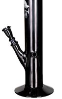 Black Artline Glasbong 18,8er - Zylinder Skull/Totenkopf - H 33 cm D 50 mm - Schwarz