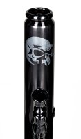 Black Artline Glasbong 18,8er - Zylinder Skull/Totenkopf - H 33 cm D 50 mm - Schwarz