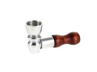 Metallpfeife mit Holzmundstück L 6 cm