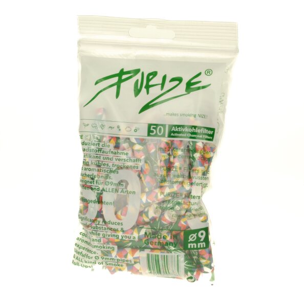 Purize Aktivkohlefilter - Regular - 9 mm - 50 Stk. - AllColour (Bunt)