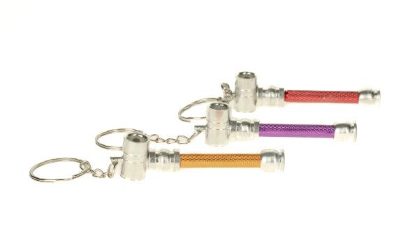 Metallpfeife "Key chain pipe" L 6,5 cm - versch. Farben