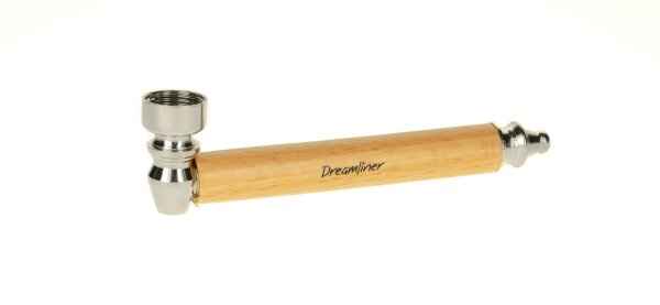 Dreamliner - Metallpfeife mit Holz, silber - L 12 cm