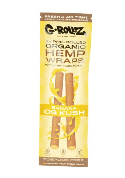G-Rollz - Hanf Blunt - Banana OG Kush - vorgerollt mit Maisfilter - 2 Stück
