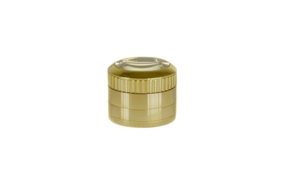Champ High - Pollinatorgrinder 4tlg - mit Lupe Im Deckel - D 50 mm - Gold