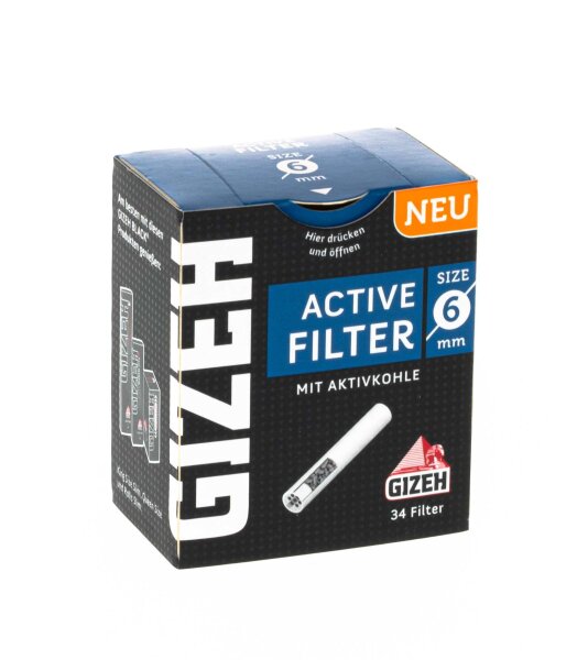 Gizeh "ACTIVE PACK" Aktivkohlefilter 6 mm - 34 Stk.