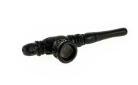 Holzpfeife / Kawumm verziert L 13 cm - Schwarz