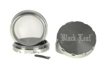 Black Leaf Pollinatorgrinder 4tlg - Black Leaf Logo + Ecken am Deckel - D 62 mm H 44 mm - zweifarbig G