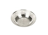 Bröselschale aus Metall D 100 mm - teilverziert mit "Ranken-Motiv"