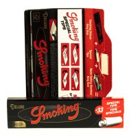 Smoking Deluxe (Black) - King Size Slim - 33 Blättchen + 34 Filtertips